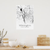 Wilmington Map - North Carolina - City Map Poster (Keuken)