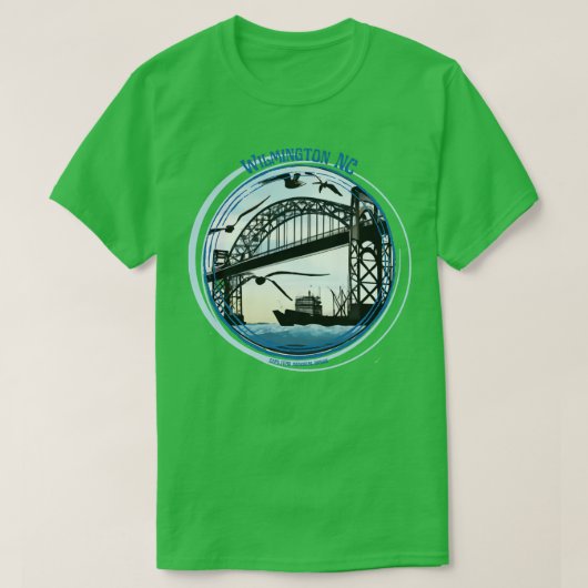 WILMINGTON NC CAPE FEAR MEMORIAL BRIDGE T-SHIRT (Design voorkant)