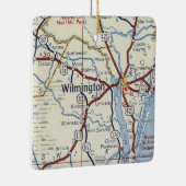 Wilmington NC Map Keramisch Ornament (Rechts)