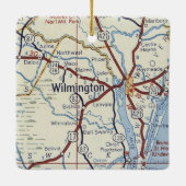 Wilmington NC  Map Keramisch Ornament (Achterkant)