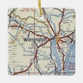 Wilmington NC Map Keramisch Ornament (Voorkant)