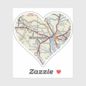 Wilmington NC  Map Sticker (Vel)