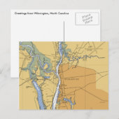 Wilmington, NC Nautical Chart Briefkaart (Voorkant / Achterkant)