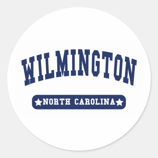 Wilmington North Carolina College Style-T-shirts Ronde Sticker (Voorkant)