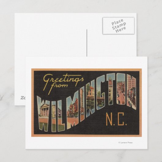 Wilmington, North Carolina - Grote lettertjes Briefkaart (Voorkant / Achterkant)