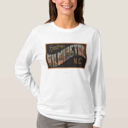 Wilmington, North Carolina - Grote lettertjes T-shirt (Voorkant)