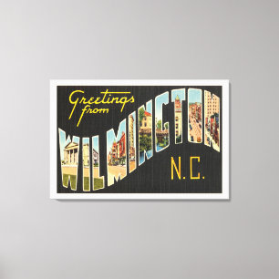 Wilmington North Carolina NC Old  Briefkaart- Canvas Afdruk