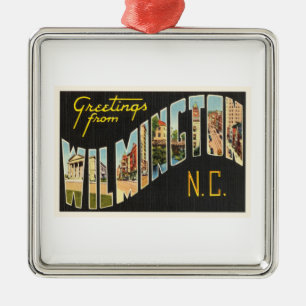 Wilmington North Carolina NC Old  Briefkaart- Metalen Ornament