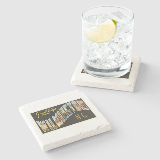 Wilmington North Carolina NC Old  Briefkaart- Stenen Onderzetter (Zijkant)