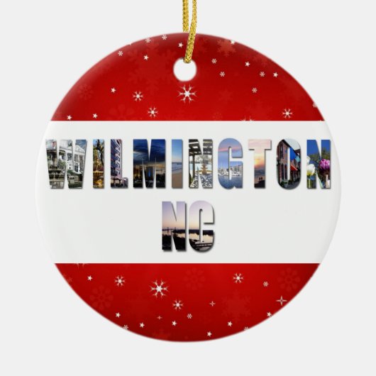 Wilmington North Carolina Reisfoto's met Kerstmis Keramisch Ornament (Voorkant)