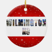 Wilmington North Carolina Reisfoto's met Kerstmis Keramisch Ornament (Achterkant)