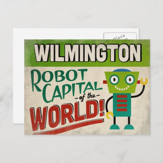 Wilmington North Carolina Robot - Funny  Briefkaart (Voorkant / Achterkant)