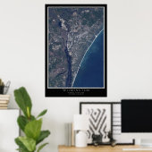 Wilmington North Carolina Satellite Poster Map (Thuiskantoor)