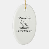 Wilmington North Carolina Tall Ship Keramisch Ornament (Rechts)
