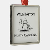 Wilmington North Carolina Tall Ship Metalen Ornament (Rechts)