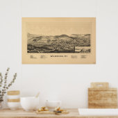 Wilmington Vermont 1891 Antiek Panorama Poster (Keuken)
