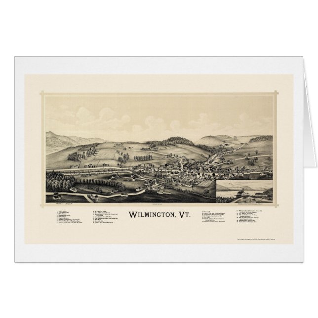 Wilmington, VT Panorama Map - 1891 (Voorkant Horizontaal)