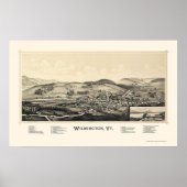 Wilmington, VT Panorama Map - 1891 Poster (Voorkant)