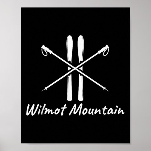 Wilmot Mountain Illinois Ski Skipolen Winter V Poster (Voorkant)