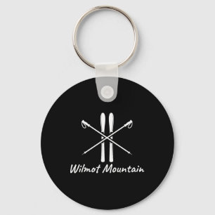 Wilmot Mountain Illinois Ski Skistokken Winter V Sleutelhanger