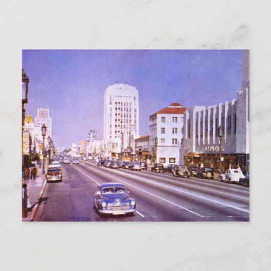 Wilshire Blvd., Miracle Mile, Vintage van Los Ange Briefkaart (Voorkant)
