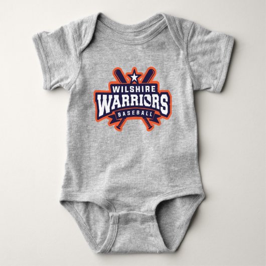 Wilshire Warriors Baseball League Logo Romper (Voorkant)