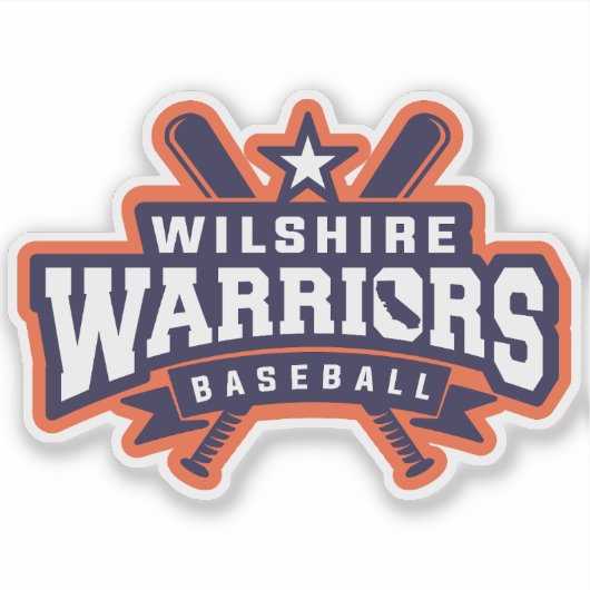 Wilshire Warriors Baseball League Logo Sticker (Voorkant)