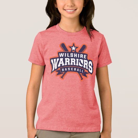 Wilshire Warriors Baseball League Logo Tri-Blend Shirt (Voorkant)