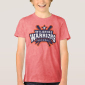 Wilshire Warriors Baseball League Logo Tri-Blend Shirt (Voorkant)