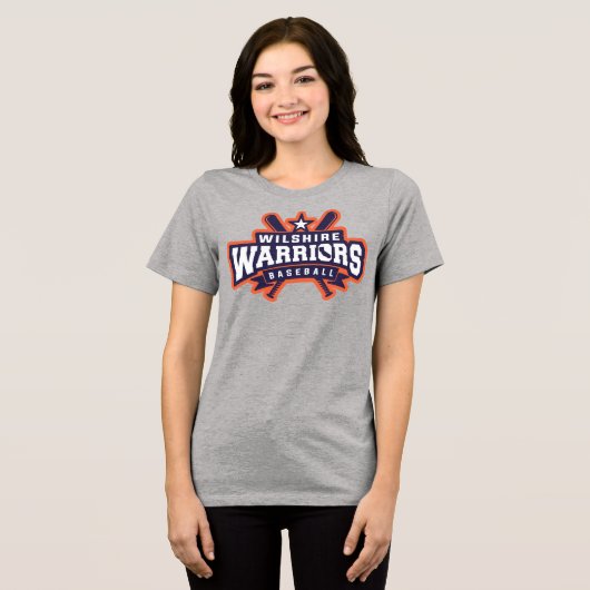 Wilshire Warriors Baseball League Logo Tri-Blend Shirt (Voorkant volledig)