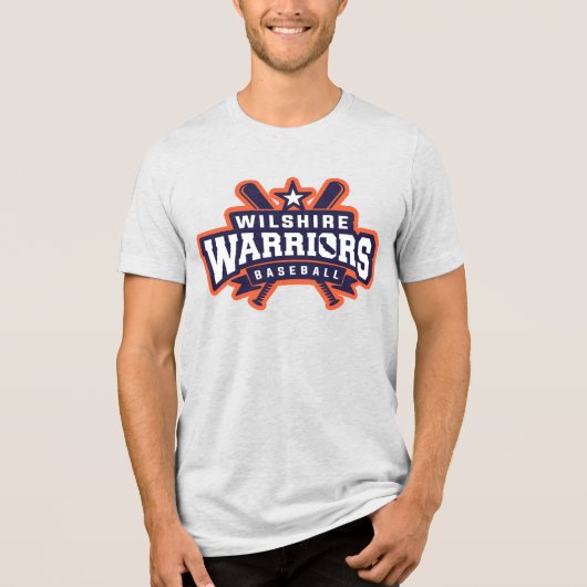 Wilshire Warriors Baseball League Logo Tri-Blend Shirt (Voorkant)
