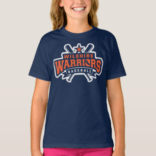 Wilshire Warriors Baseball League White Logo T-shirt