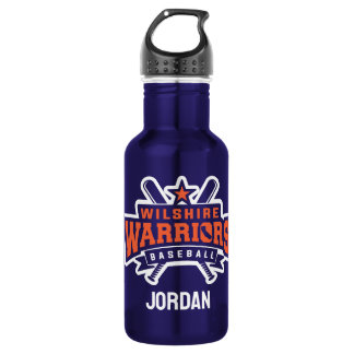 Wilshire Warriors Baseball League White Logo Waterfles
