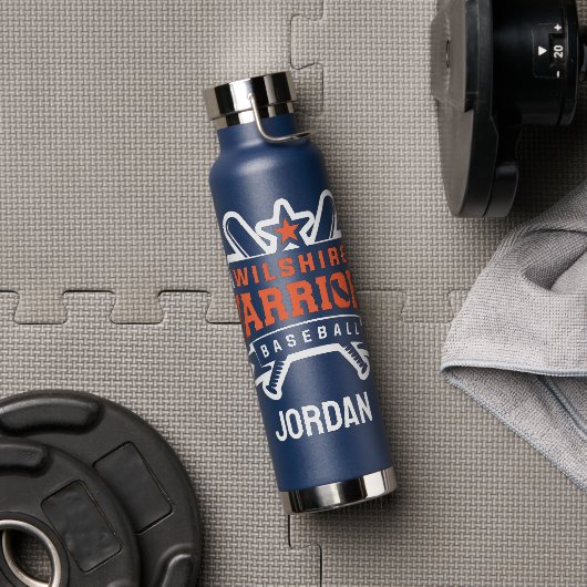 Wilshire Warriors Baseball League White Logo Waterfles (Gym)