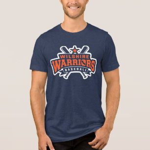 Wilshire Warriors Honkbalcompetitie Witte Logo Tri-Blend Shirt