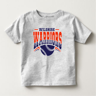 Wilshire Warriors Navy Baseball Logo Kinder Shirts