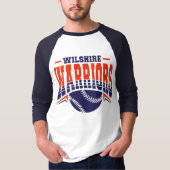 Wilshire Warriors Navy Baseball Logo T-shirt (Voorkant)