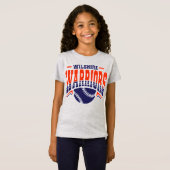Wilshire Warriors Navy Baseball Logo T-shirt (Voorkant volledig)