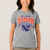 Wilshire Warriors Navy Baseball Logo Tri-Blend Shirt (Voorkant)
