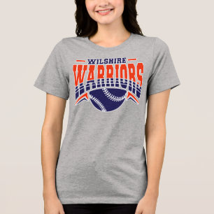 Wilshire Warriors Navy Baseball Logo Tri-Blend Shirt