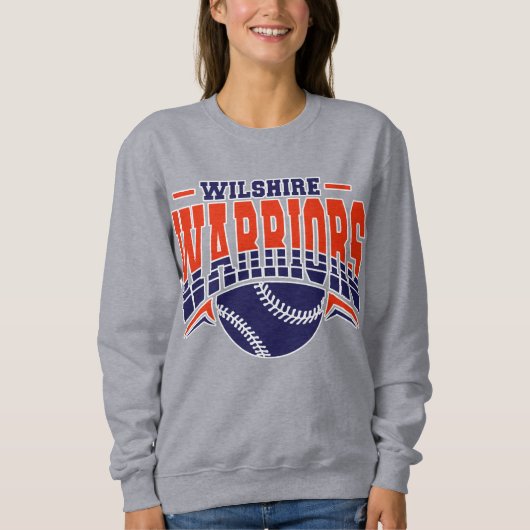 Wilshire Warriors Navy Baseball Logo Trui (Voorkant)
