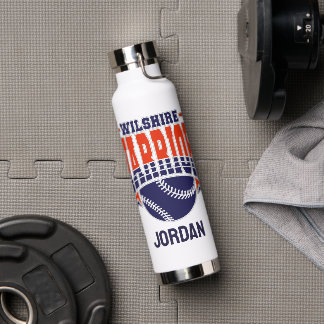 Wilshire Warriors Navy Baseball Logo Waterfles