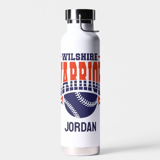 Wilshire Warriors Navy Baseball Logo Waterfles (Links)