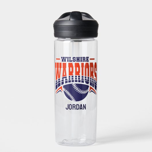 Wilshire Warriors Navy Baseball Logo Waterfles (Voorkant)