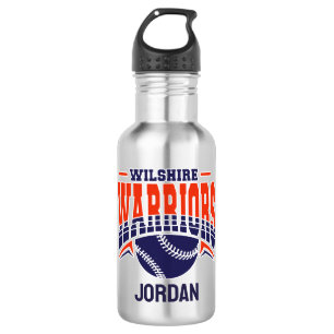 Wilshire Warriors Navy Baseball Logo Waterfles