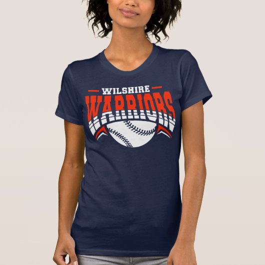 Wilshire Warriors White Baseball Logo T-shirt (Voorkant)