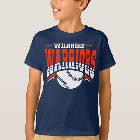 Wilshire Warriors White Baseball Logo T-shirt (Voorkant)