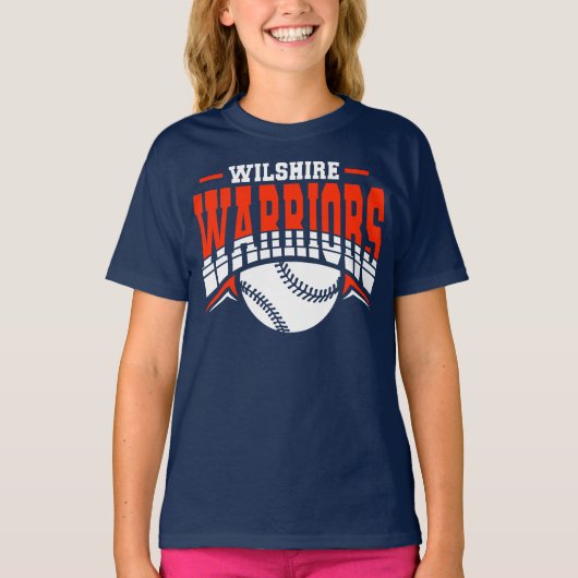Wilshire Warriors White Baseball Logo T-shirt (Voorkant)