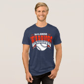 Wilshire Warriors White Baseball Logo Tri-Blend Shirt (Voorkant volledig)
