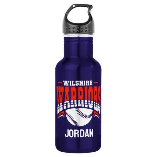 Wilshire Warriors White Baseball Logo Waterfles (Voorkant)